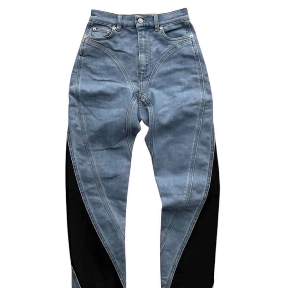 Mugler X H&M spiral Jeans US size EUR 36 Black Stretch Blue Denim size US 4 - Picture 3 of 8